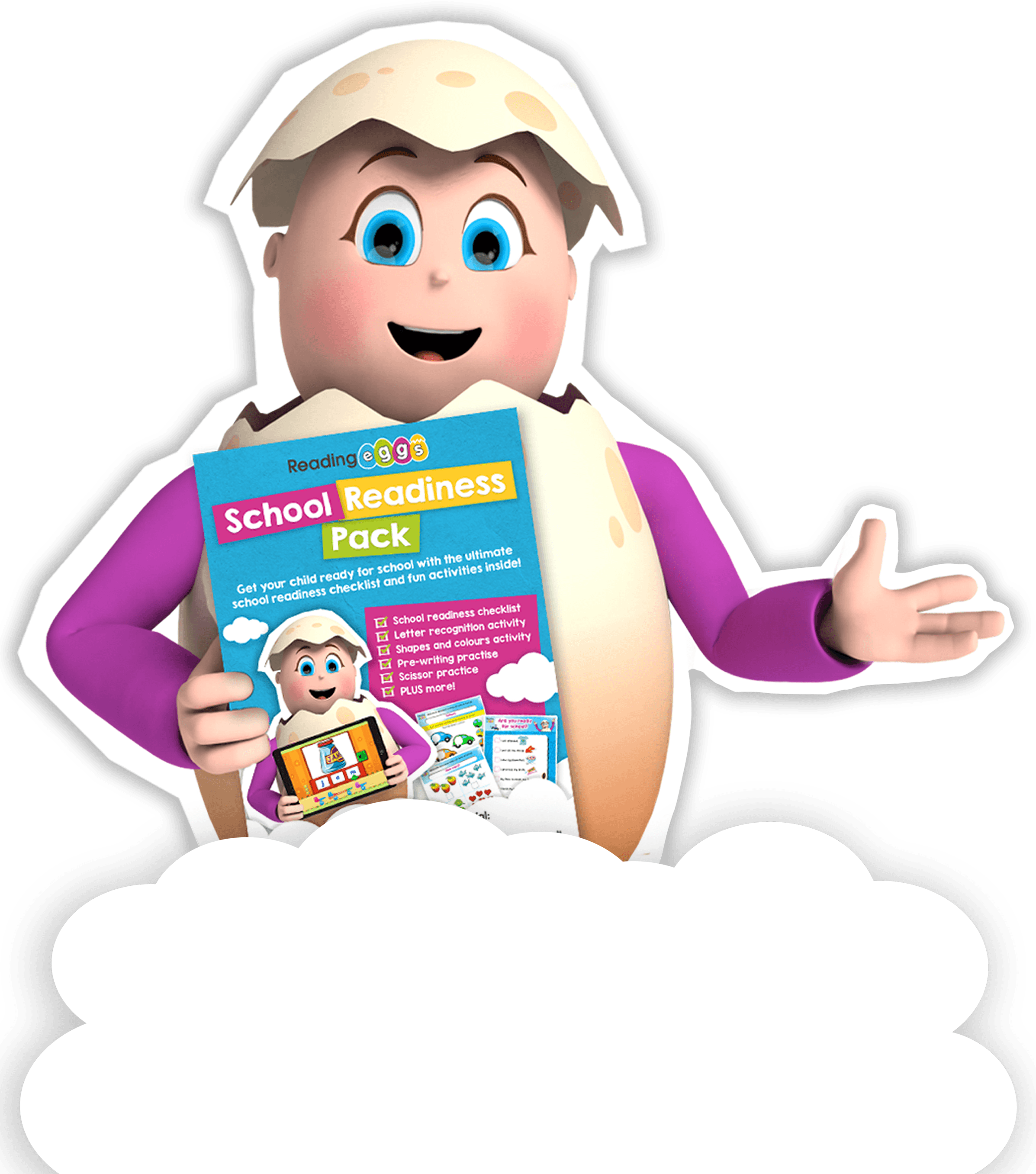 reggie holding school readiness pack